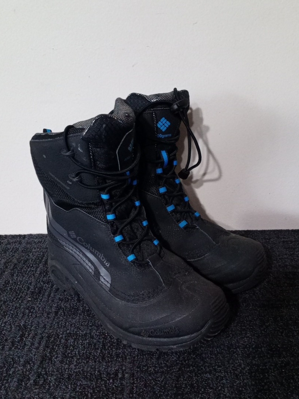 Columbia Kids' Black and Blue Winter Boots